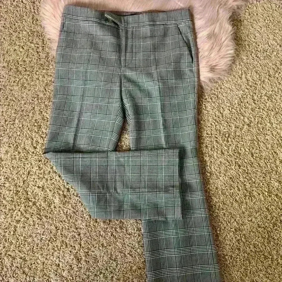 Zara | Tailored checkered plaid dress pant  trouser brand new size 28 - Picture 2 of 3